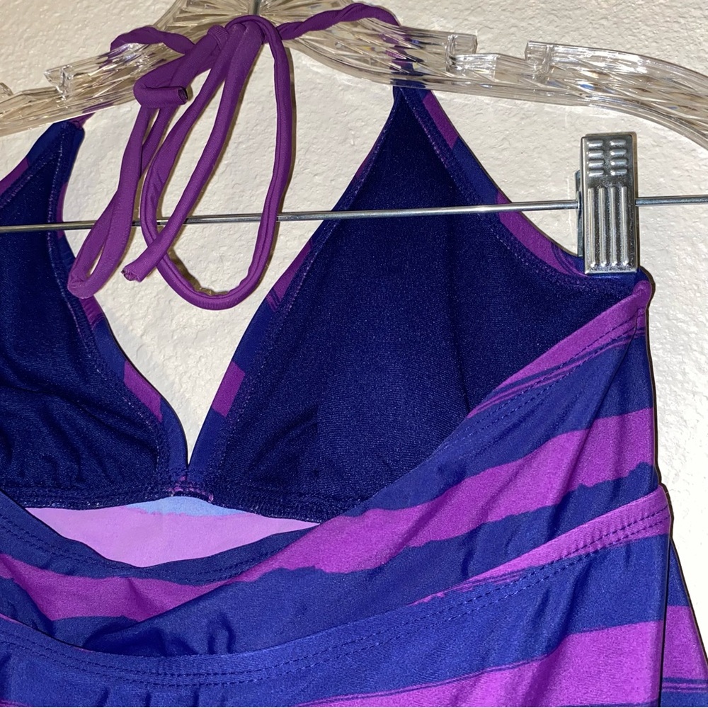 Swim Top - Converse purple and blue striped bathing top - Medium - Picture 5 of 7